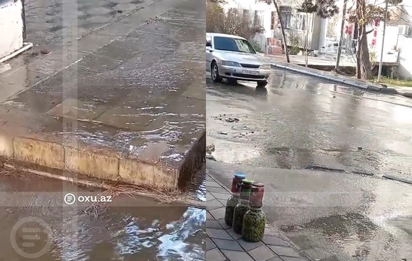 Bakıda bağçanın həyətini və küçəni su basıb - ŞİKAYƏT