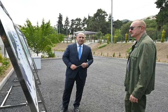 İlham Əliyev Xocavənd rayonunun Quzeyxırman kəndində olub - FOTO