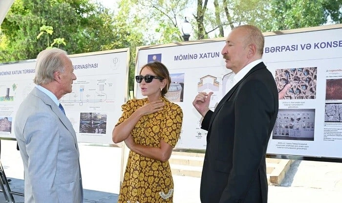 Prezident Möminə xatun türbəsində bərpa işləri ilə tanış oldu