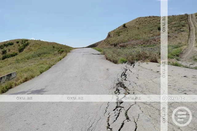 Şamaxını iki rayonla birləşdirən yeganə yol çökdü - ÖZƏL - FOTO