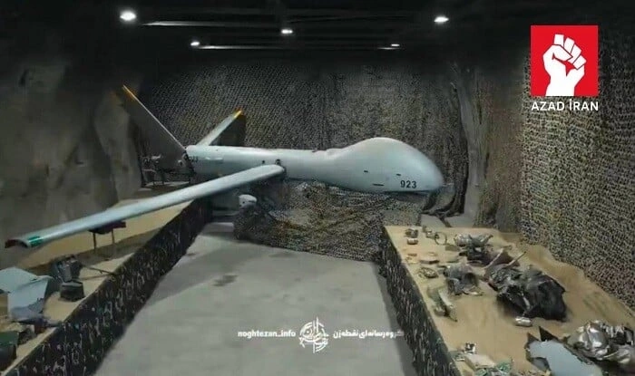 İran vurduğu ABŞ qırıcı və dronlarını nümayiş etdirdi - Foto