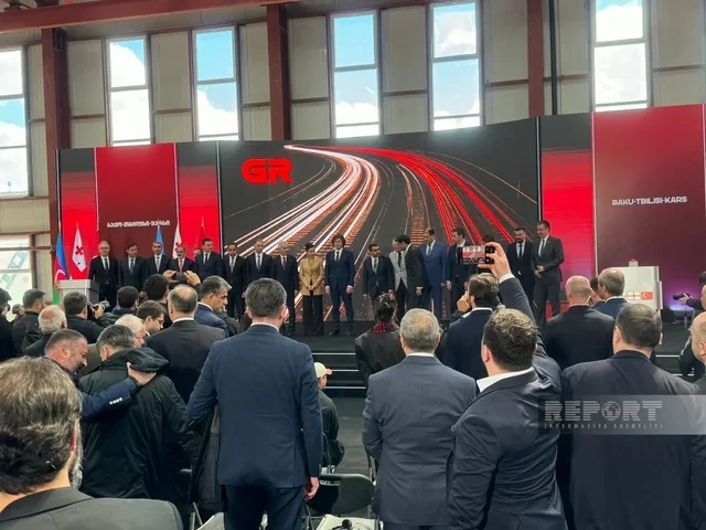 BTQ dəmir yolu xəttinin modernləşdirilmədən sonra rəsmi açılışı keçirilib - FOTO