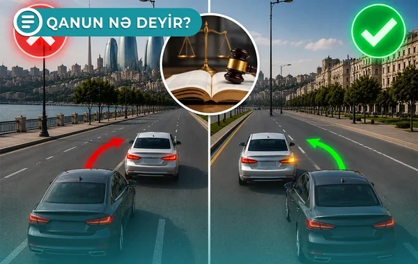 Sürücü bəzi hallarda qarşıdakı avtomobili sağdan ötə bilər - Qanun nə deyir? - VİDEO