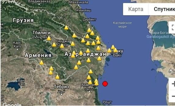 Xəzər dənizində zəlzələ oldu
