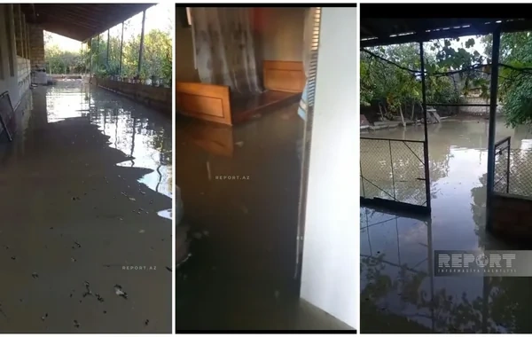 Azərbaycanda bir kəndi su basıb