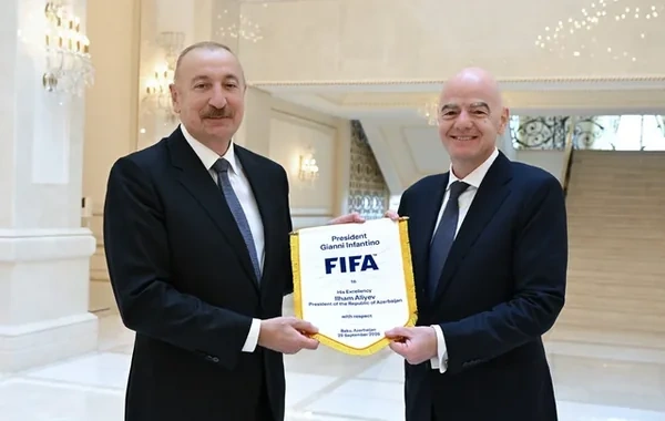 Canni İnfantino İlham Əliyevlə görüşündən paylaşım etdi - FOTO