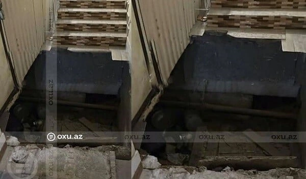Bakıda binada blok çökdü: sakinlər evdən çıxa bilmir - Video