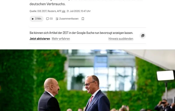 Prezident İlham Əliyevin Berlinə rəsmi səfəri Almaniya və dünya mediasının diqqət mərkəzindədir - FOTO