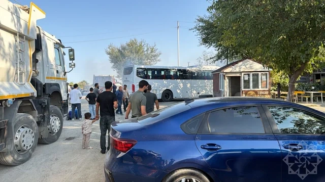 Xaçmazdan Bakıya gedən sərnişin avtobusu qəfil yanıb - FOTO