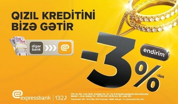 Qızıl kreditini bu banka gətirənlərə endirim var