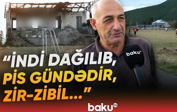 Oğuz şəhər stadionu baxımsızlıqdan yararsız hala düşüb - VİDEO