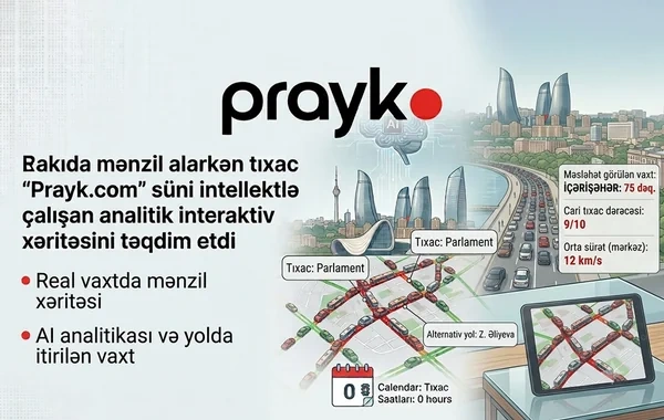 Bakıda mənzil alarkən tıxac probleminə innovativ həll: "Prayk.com" süni intellekt dəstəkli interaktiv xəritəsini təqdim etdi