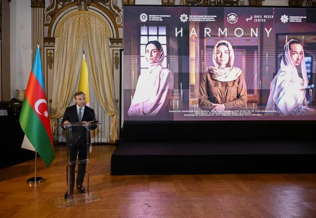 Leyla Əliyeva Romada "Harmoniya" sənədli filminin təqdimatında iştirak edib - FOTO