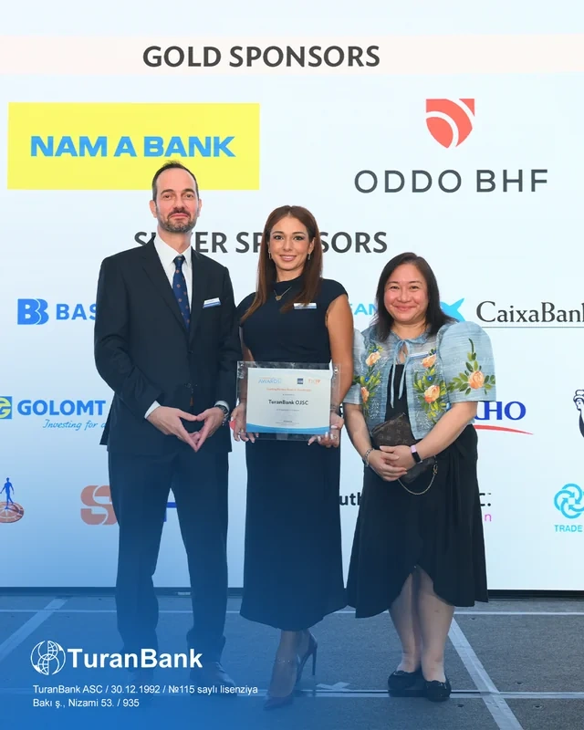 "TuranBank" "Azərbaycanda aparıcı tərəfdaş bank" nominasiyası üzrə beynəlxalq mükafata layiq görülüb - FOTO
