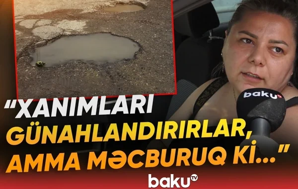 Binəqədidə su xəttində aylardır davam edən nasazlıq: Yol da bərbad hala düşüb - VİDEO