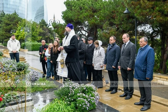 Milli Qəhrəman Yuri Kovalyovun məzarı ziyarət edildi - Foto/Video