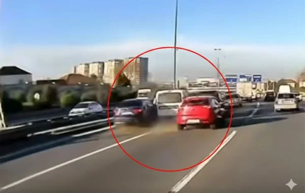 Bakıda zəncirvari qəza: Üç avtomobil toqquşdu - ANBAAN VİDEO