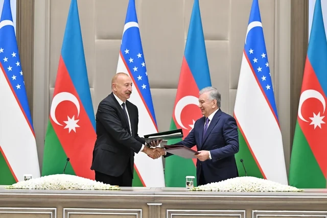 Daşkənddə Azərbaycan-Özbəkistan sənədlərinin imzalanması və mübadiləsi mərasimi olub - FOTO - VİDEO