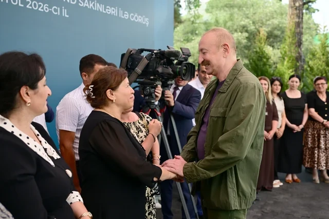 İlham Əliyev Xocavənd rayonunun Quzeyxırman kəndində olub - FOTO