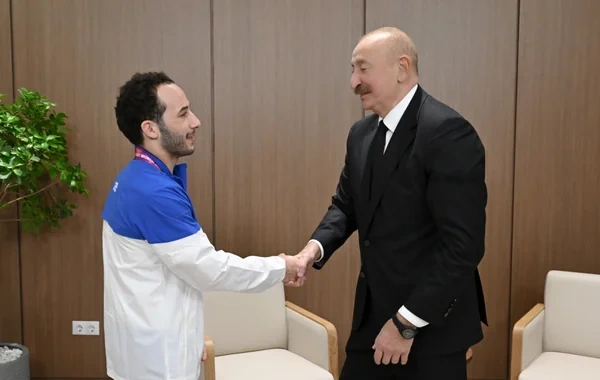 Prezident İlham Əliyevlə idmançı Əhməd Yusifovun səmimi söhbəti - Foto
