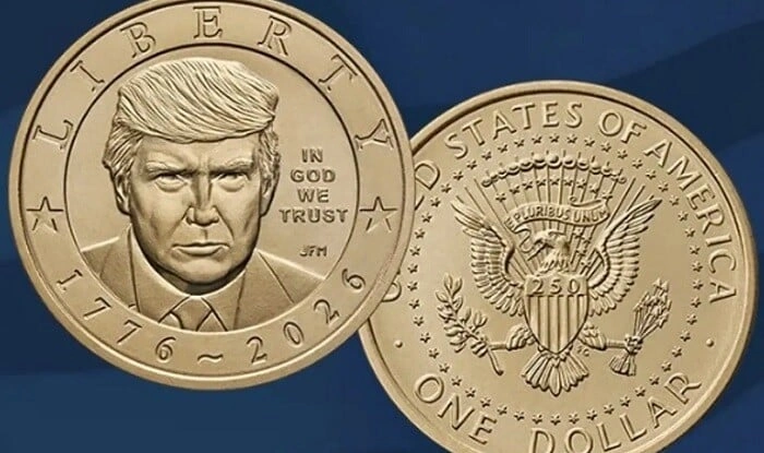 Trampın təsviri olan dollar sikkələr buraxıldı