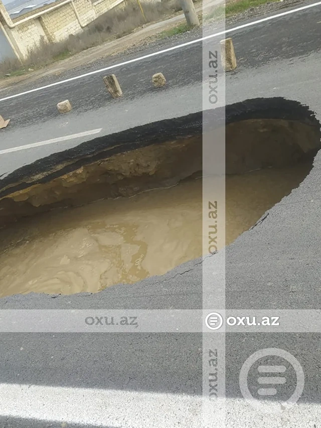 "Zəngilan şəhərciyi"ndə yeni inşa olunan YOL ÇÖKDÜ - FOTOFAKT