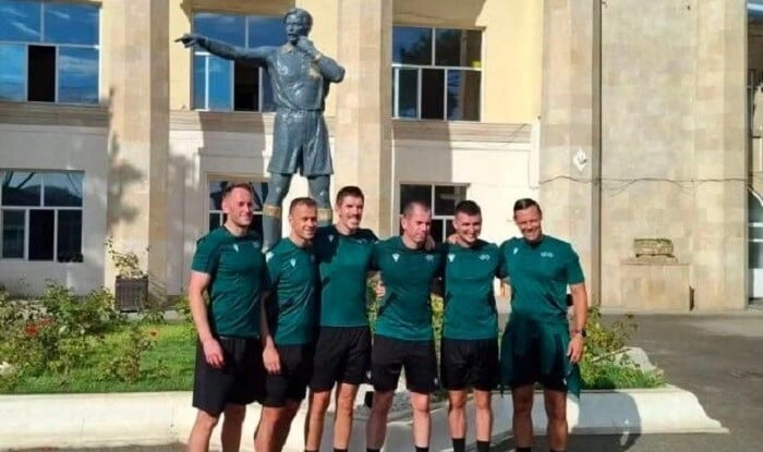 "Qarabağ"ın matçının hakimləri Bəhramovu yad etdilər - Foto