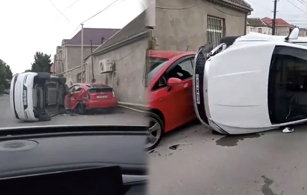 Zabratda BYD "Prius"la toqquşdu - VİDEO