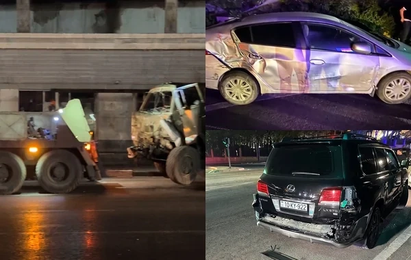 Bakıda bahalı qəza: Beş avtomobil bir-birinə çırpıldı - FOTO - VİDEO