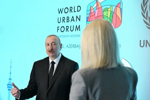 Prezident İlham Əliyev "Euronews" televiziyasına müsahibə verib - FOTO