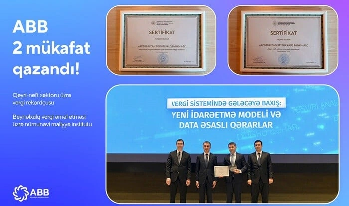 ABB Dövlət Vergi Xidmətinin 2 mükafatını qazandı