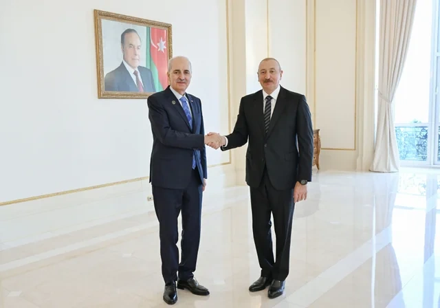 İlham Əliyev Numan Kurtulmuşun rəhbərlik etdiyi nümayəndə heyətini qəbul edib - FOTO