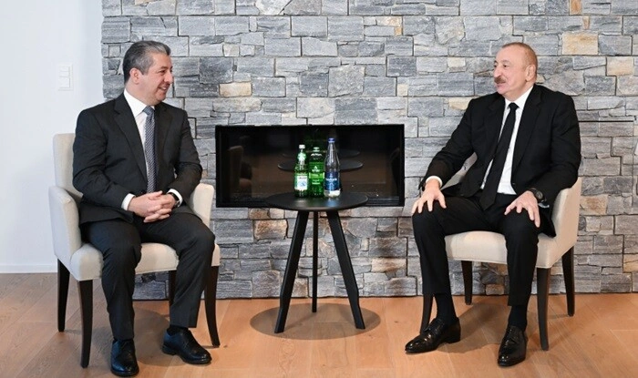 İlham Əliyev Məsrur Bərzani ilə görüşdü - Foto