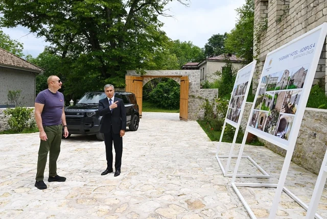 Prezident İlham Əliyev Şuşada "Yasəmən" hotelinin yeni korpusları ilə tanış olub - FOTO
