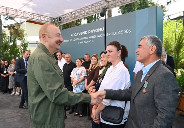 İlham Əliyev Xocavənd rayonunun Quzeyxırman kəndində olub - FOTO