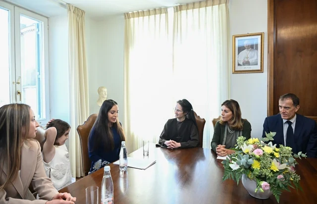 Leyla Əliyeva Vatikan şəhər-dövlətinin qubernatorluğunun prezidenti ilə görüşüb - FOTO