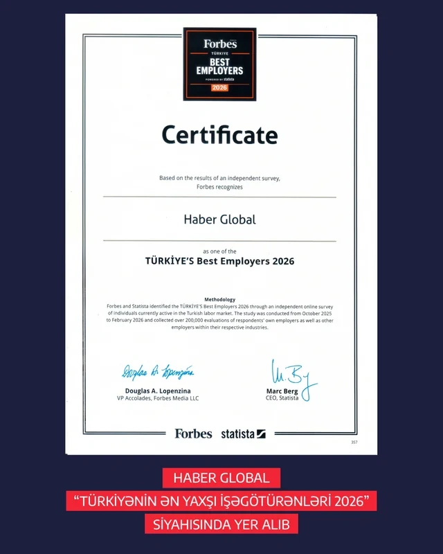 Haber Global "Türkiyənin Ən Yaxşı İşəgötürənləri 2026" siyahısında yer alıb - FOTO