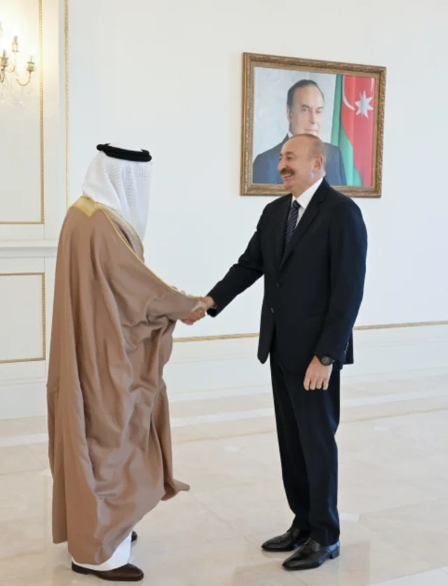 Prezident İlham Əliyev Bəhreynin xarici işlər nazirini qəbul edib - Foto