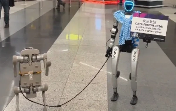 Moskvada hava limanında sərnişinləri qarşılayan robot görüntülənib - VİDEO