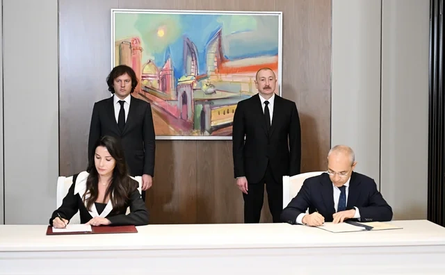 İlham Əliyevin İrakli Kobaxidze ilə görüşü olub - FOTO