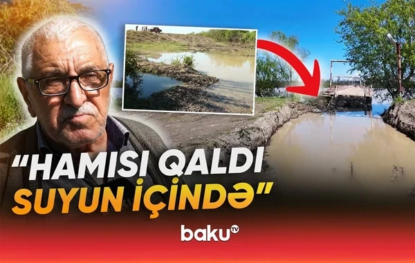 Kür məcrasından çıxdı, kənd sakinlərinə ciddi ziyan dəydi - VİDEO