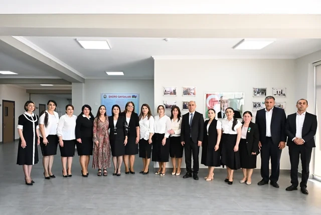 Leyla Əliyeva Yevlaxda məktəb binasının açılışında iştirak edib - FOTO