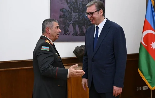 Serbiya Prezidenti Aleksandr Vuçiç Zakir Həsənovu qəbul edib - FOTO