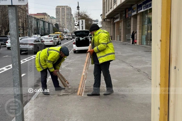Nəsimi rayonunda piyadaların yolunu kəsən LÖVHƏ GÖTÜRÜLDÜ