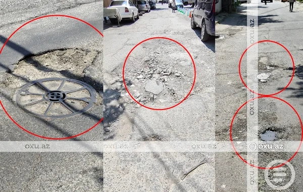 Nəsimi rayonunun mərkəzində yararsız küçələr: "Avtomobillərə ciddi ziyan dəyir" - FOTO