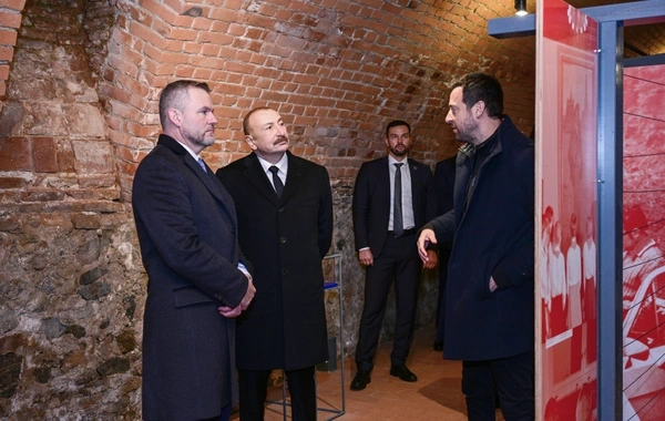 İlham Əliyev və Peter Pelleqrini Bratislavada Devin qəsrində olublar
