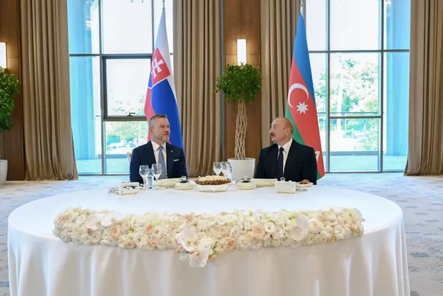 Prezident İlham Əliyevin adından Xankəndidə Slovakiya prezidentinin şərəfinə rəsmi nahar verilib - FOTO