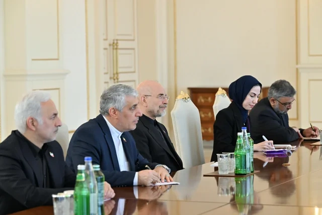 Prezident İlham Əliyev Baqir Qalibafın başçılıq etdiyi nümayəndə heyətini qəbul edib - FOTO