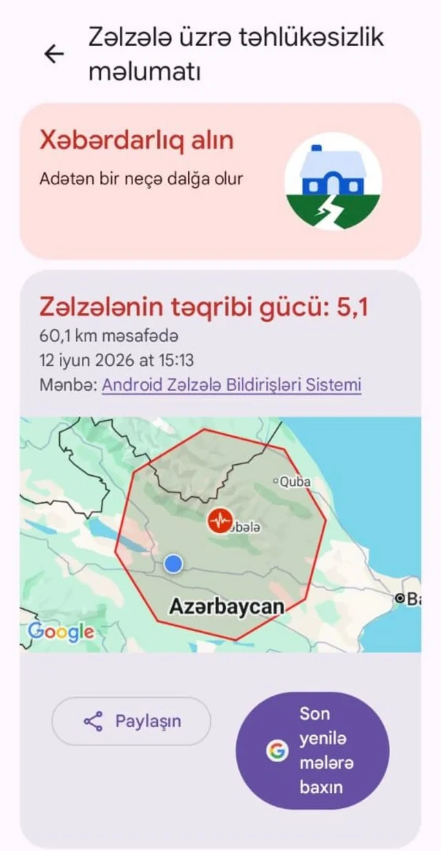 Azərbaycanda güclü zəlzələ olub - FOTO