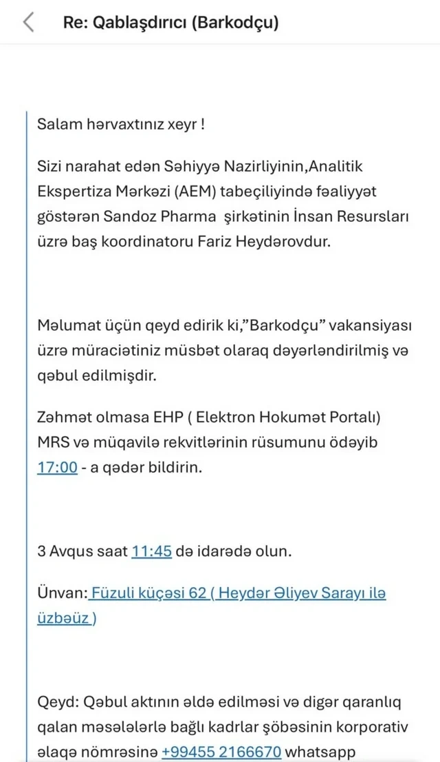 Dövlət qurumundan saxta iş elanları barədə XƏBƏRDARLIQ - FOTO